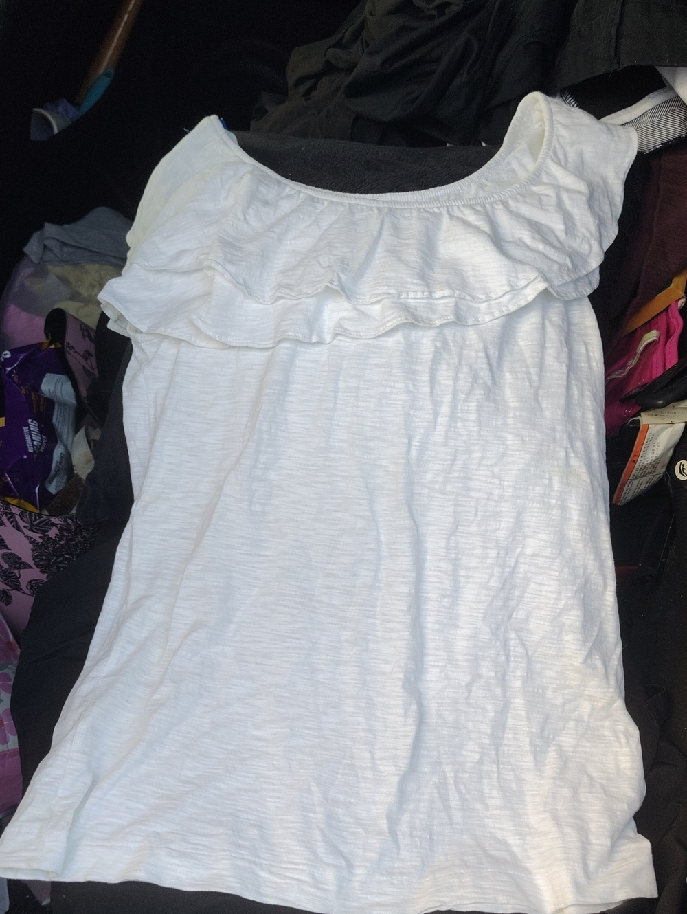 Lilly Pulitzer White Ruffle-Trim Tank